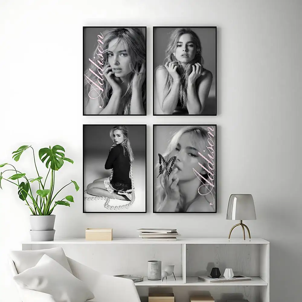 Trending Singer Addison Rae Posters Premium Self-Adhesive No Residue Wall Sticker for Home Office Bar Decor