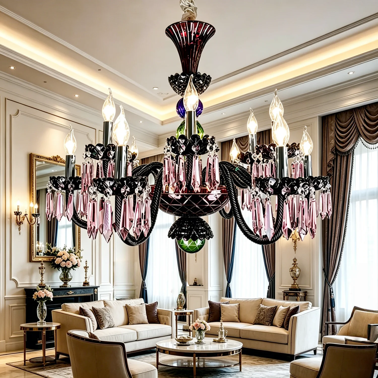 

Classic French Living Room Crystal Chandelier Restaurant Bedroom Villa Lobby Luxury Highend LED Pendant Lamp Home Decor Lighting
