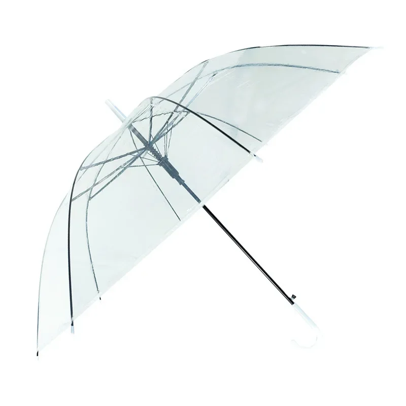 Romantischer Transparenter Hochzeitsschirm PVC Regenschirm mit Langem Griff Brautfotografie-Requisite Party-Gastgeschenke Großhandel – Detail 2