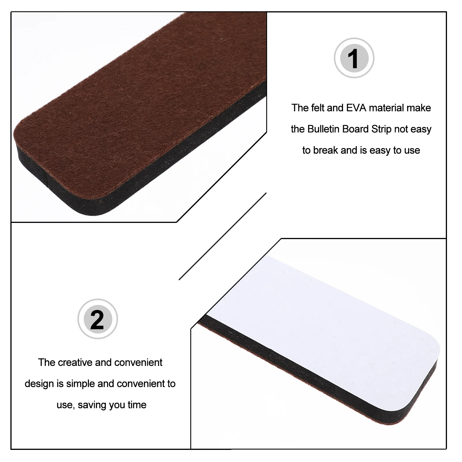 6Pcs Felt Pin Board Strips Thick Eva Secure Pushpins Wall Friendly Bulletin Board for Office School Home Organization Decor