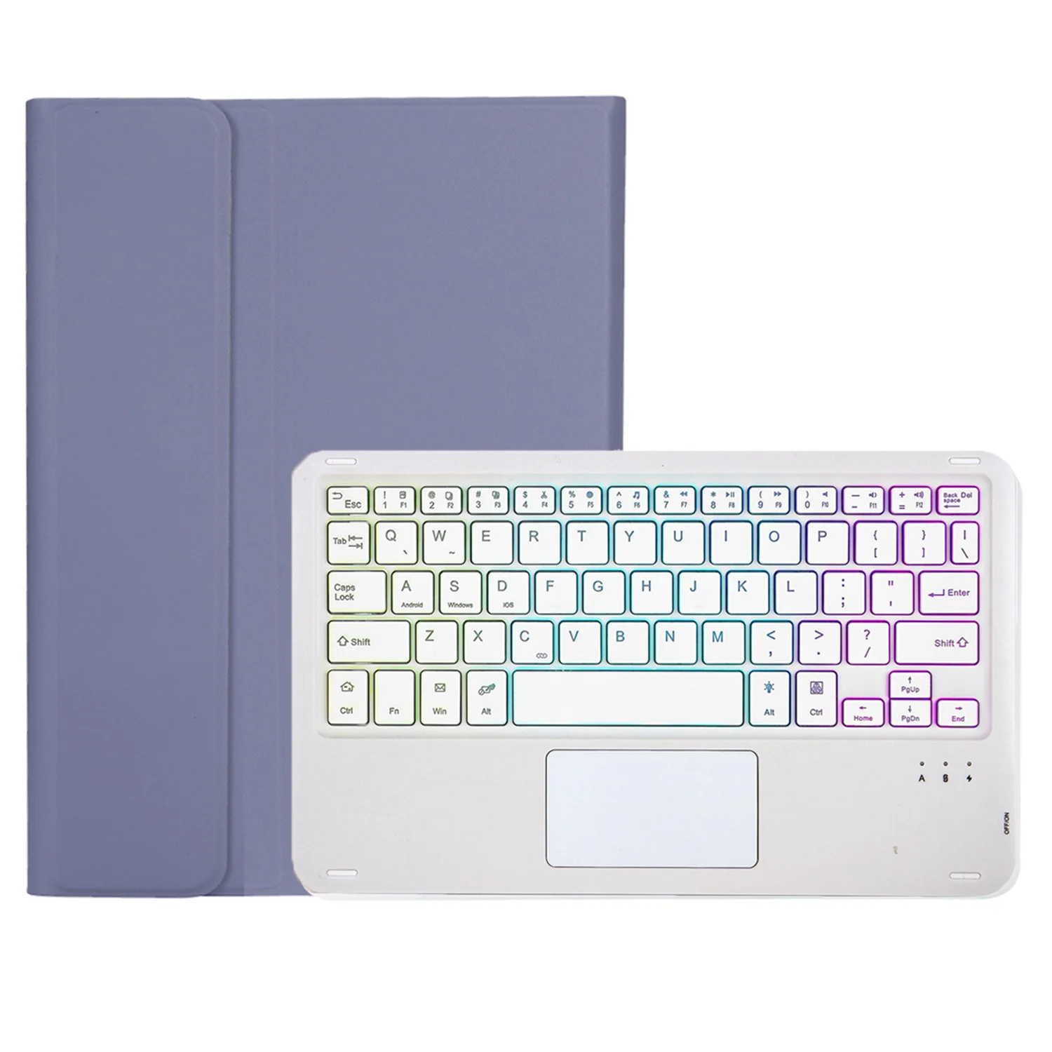 Zdjęcie 5: OP12-AS Etui z PU skóry, odporne na zarysowania, do Oppo Pad Air 10.4 cala, 3-kolorowa podświetlana klawiatura Bluetooth z touchpadem - Pu