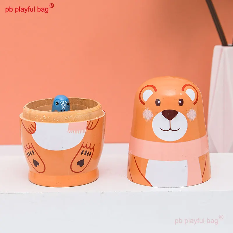 PB borsa giocosa bambola russa orso a 5 strati artigianato in legno per bambini giocattoli per cartoni animati decorare regali adorabili creativi HG203