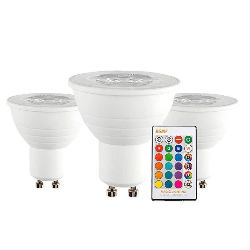 

4pcs 8w E27 GU10 RGBW LED Bulb Remote Control AC85-265V Colorful Changeable LED Lamp Spotlight Living Room Dancing Atmosphere