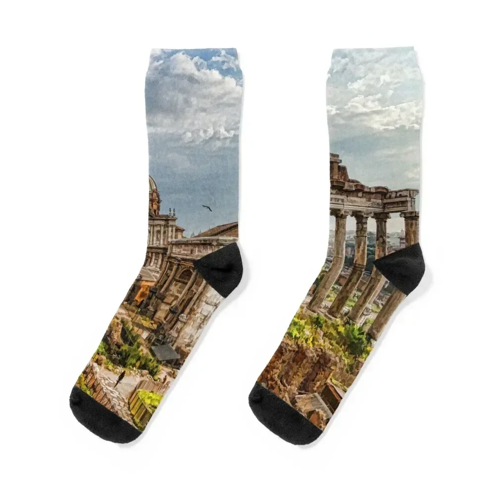 

Ancient Roman Forum Ruins - Impressions Of Rome Socks gifts Antiskid soccer floral Man Socks Women's