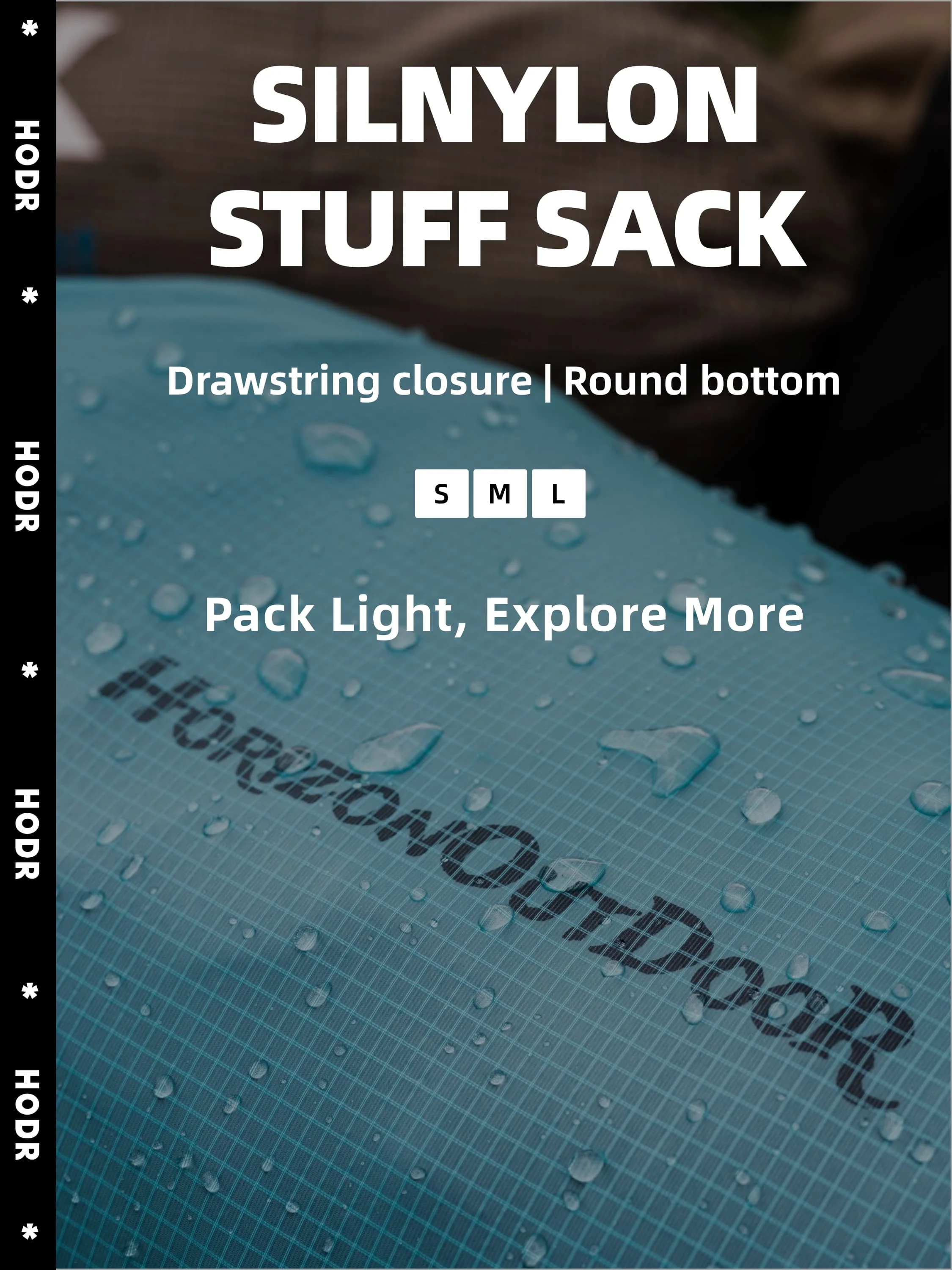 [HODRGEAR] Ultraleichter Packbeutel Ultra-SIL Ripstop Wasserabweisende Aufbewahrungstaschen mit Kordelzug für Reisen Wandern Rucksackreisen – Detail 1