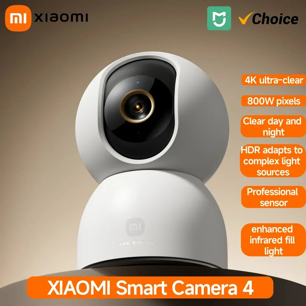 

XIAOMI Smart Camera 4,Dual-band Wi-Fi 6,8MP 4K HDR AI Tracking,Night Vision,Two-Way Audio​,Home Security Baby Monitor,Pet Camera