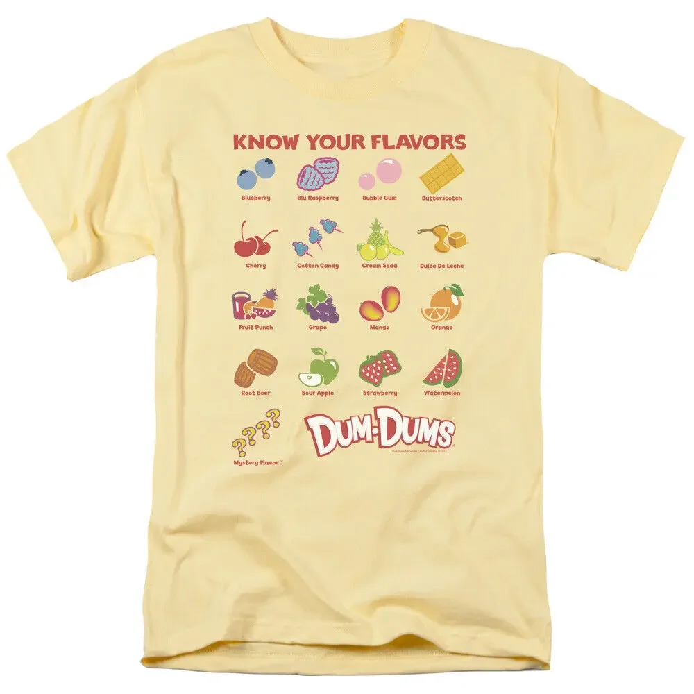 Camiseta Dum Dums Flavors para hombre con licencia Sucker Lollipop Candy Banana