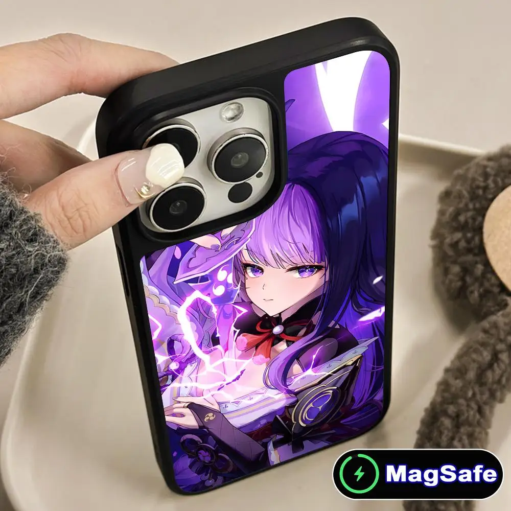 

Чехол для мобильного телефона Game GI Raiden Shogun с матовой поверхностью и поддержкой MagSafe для iPhone 17 16 15 14 13 12 11 Air Pro Max Plus, цветной