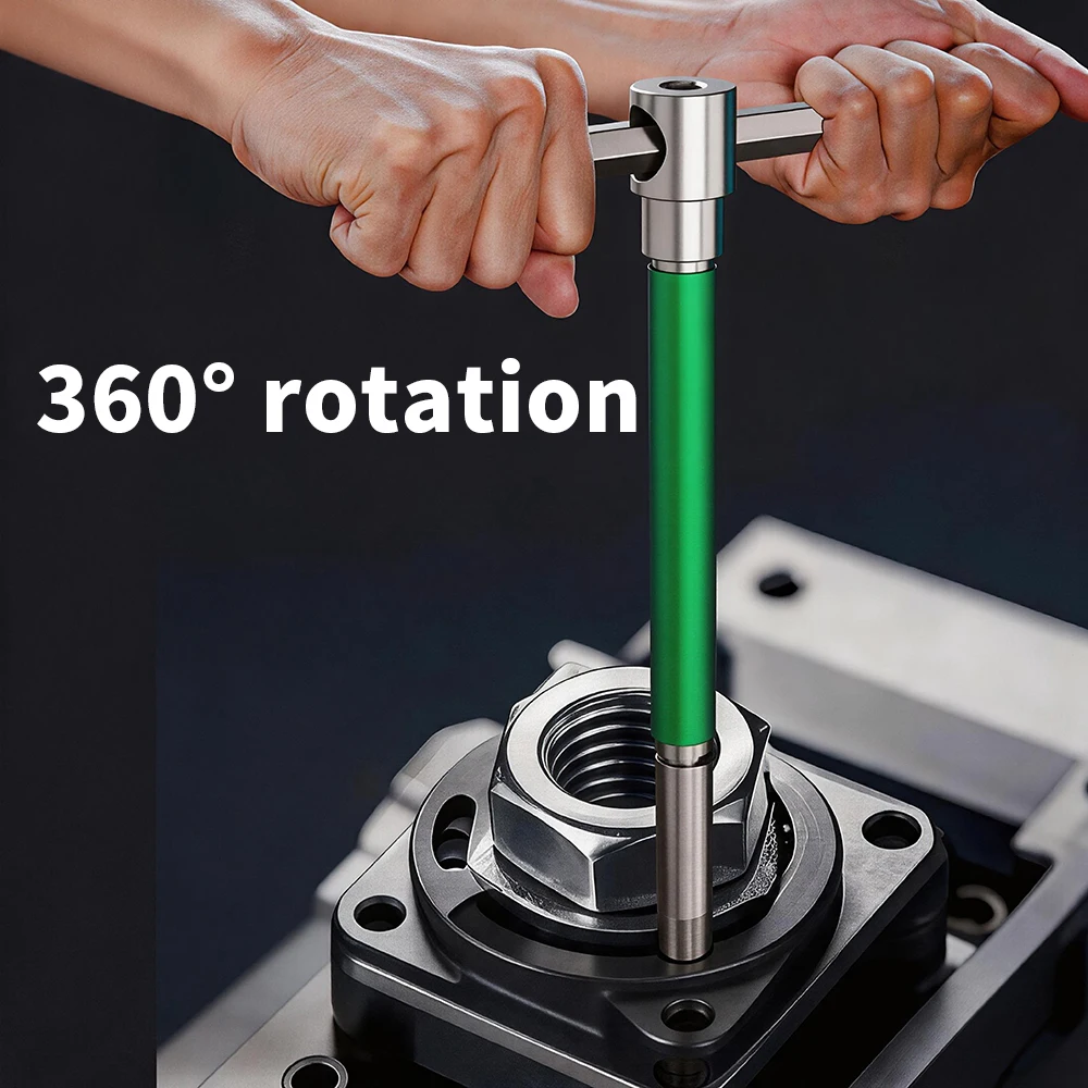 LAOA  360° Rotatable T-Handle Sliding Hex Wrench Multi-stage Adjustable Sliding Rod Hex Screwdriver Portable Hand Repair Tool