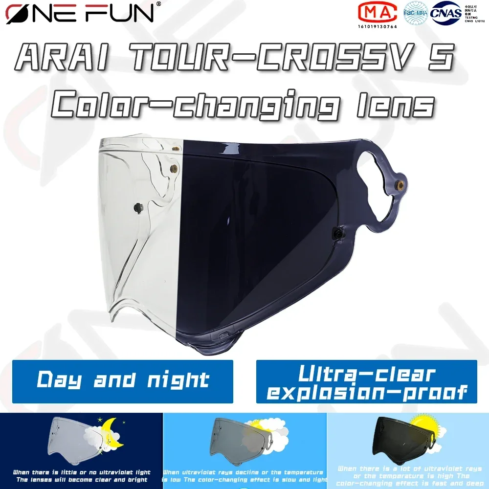 

For ARAI Tour-X5 TX5 XD-5 Tour-Cross V Motorcycle Helmet Visor Photochromic Lens Day Night Use Anti-Fog UV400 Protection
