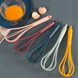 1Pcs Multifunctional Rotary Manual Egg Beater Mixer Mini Plastic Kitchen Egg Whisk Bake Tool Egg Agitator Silicone Whisk