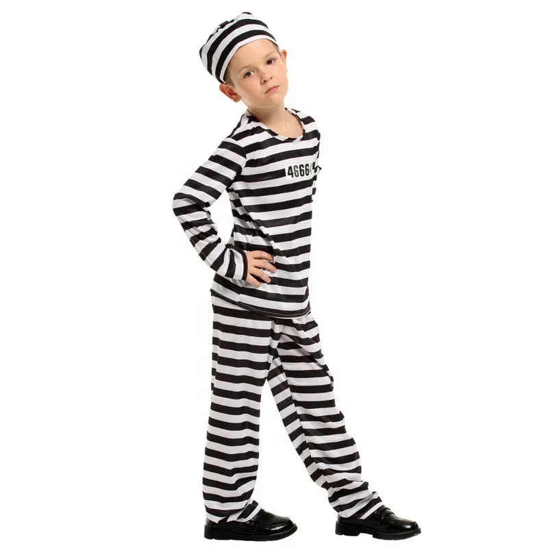 Halloween Children Cosplay Inmate Game Performing Costumes