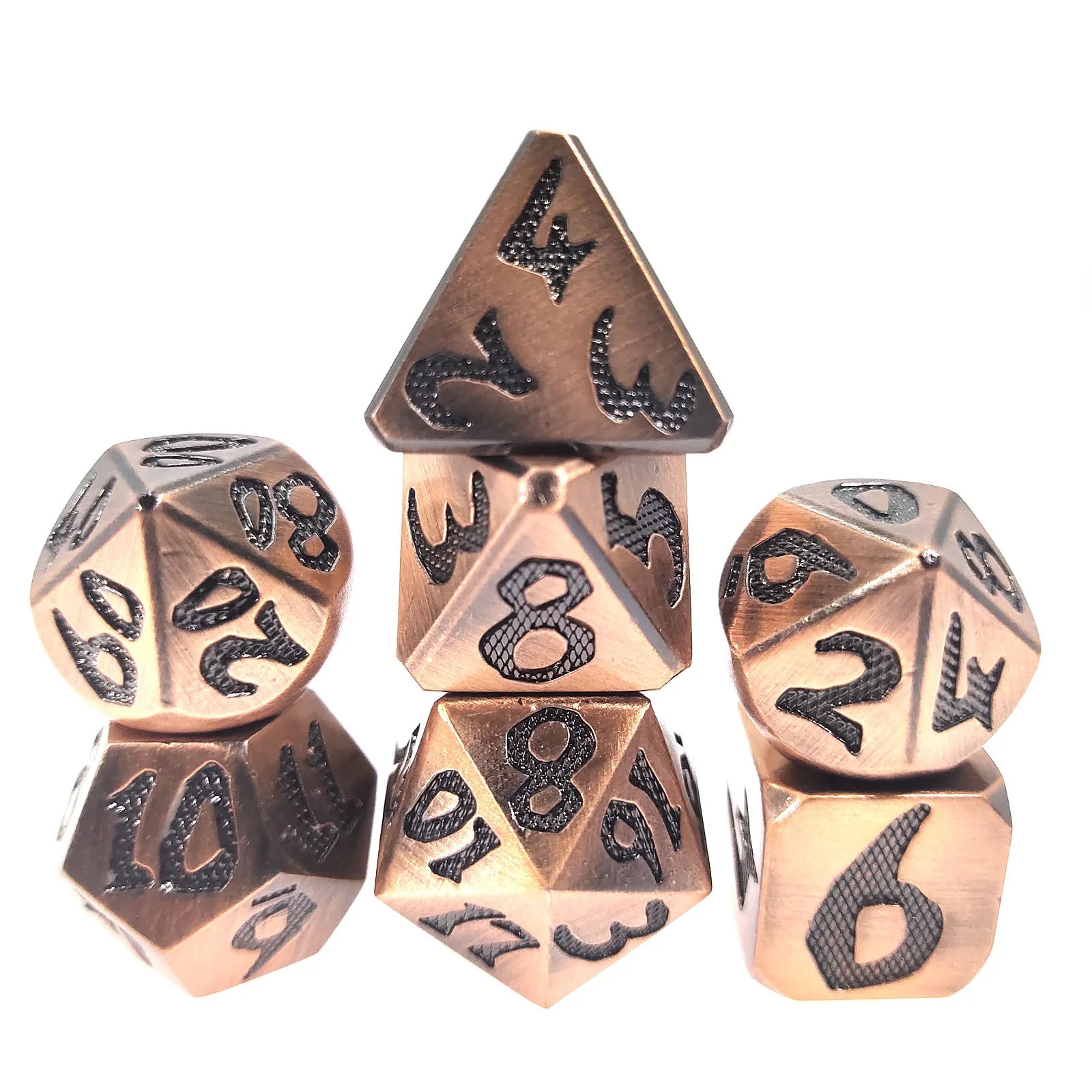 Metal DND Dice Set Polyhedral Solid D&D Dice Set with 7 pieces suitable for Dungeon and Dragon Role Playing Dice Trailblazer