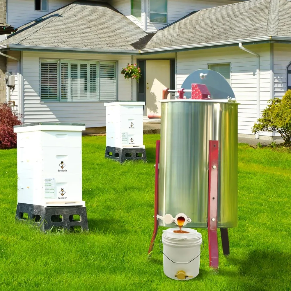 مجموعة مستخرج العسل اليدوية لمربيعي النحل: تتضمن قبضة إطار وسكين غير مغطى ومنخل مزدوج لحصاد العسل #6