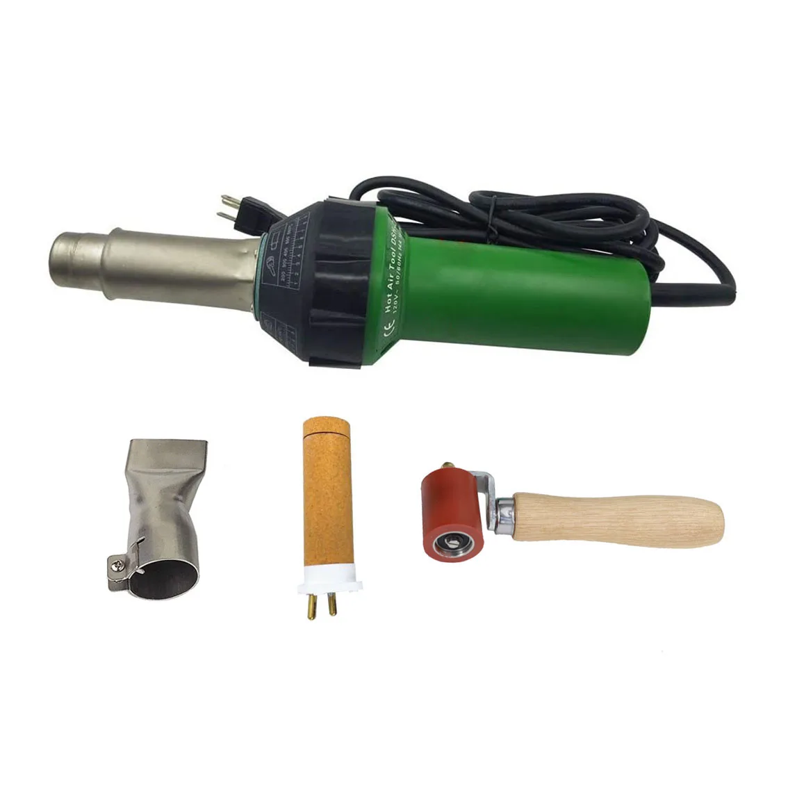 Hot Air Gun Welding Torch 1600W Heat Gun Plastic Welder Roofing Welder Kits With Silicone Roller Flat Nozzle Heating Element