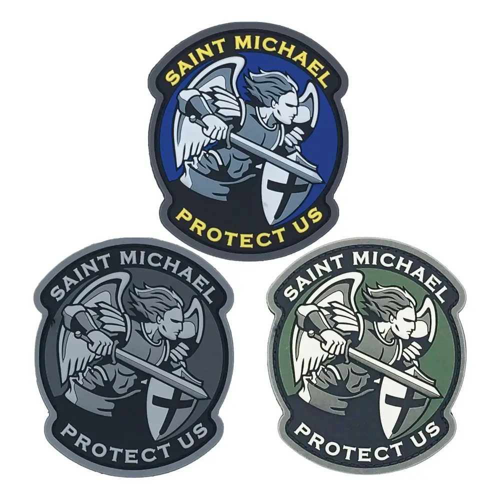 Saint Michael PVC Patch Armband Badge Sticker Decal Applique Embellishment Decorative Morale Tactical Protect US Rubber Patches