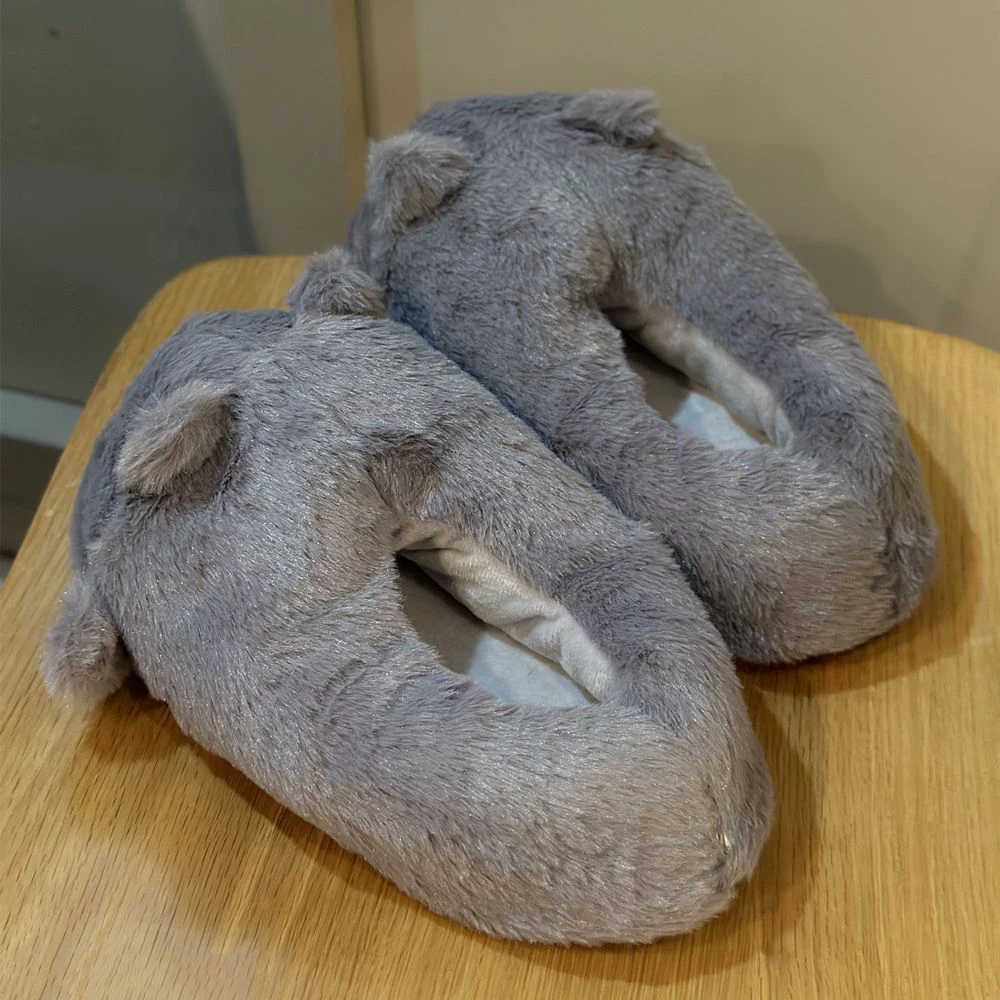 New angry kitten fuzzy slippers women\'s novelty floor shoes ladies winter cute cats slippers woman indoor warm home shoes 36-42