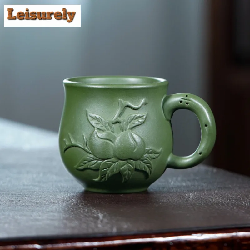 

180ml Yixing Purple Clay Peach Coffee Mug Zen Milk Cup Afternoon Tea Mug Wine Beer Bottle Office Water Cup Tea Services Gift