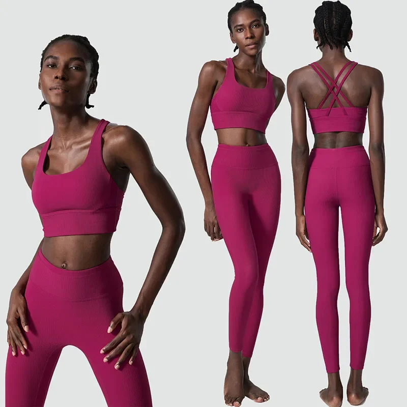 Conjunto de traje de Yoga ajustado para mujer, moda deportiva