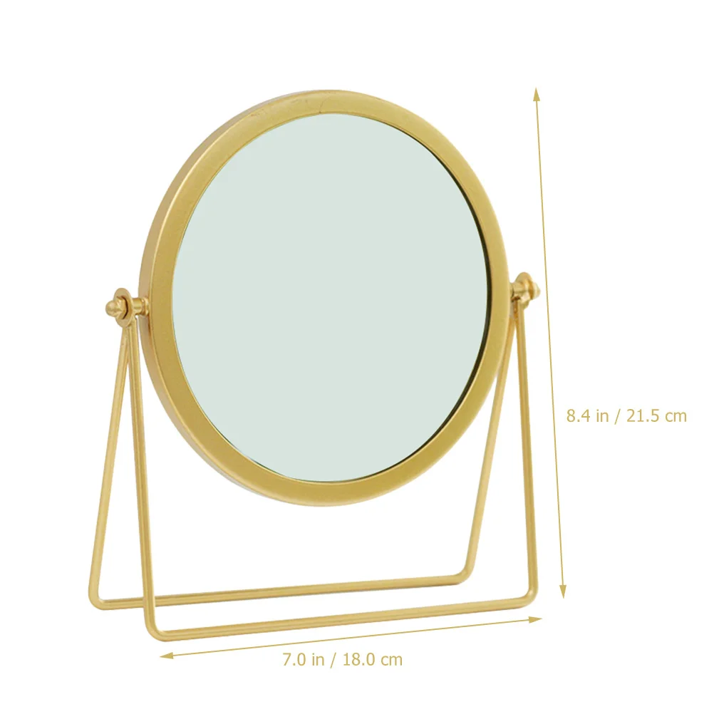 원형 메이크업 거울 데스크탑 가정용 장식 안정적인 받침대 방 침실 서재 화장대용