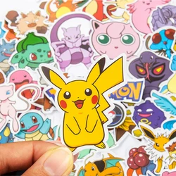 50/100Pcs Pokemon Stickers Kawaii Pikachu Skateboard Bicycle Guitar Laptop Kids Waterproof Stiker Toys