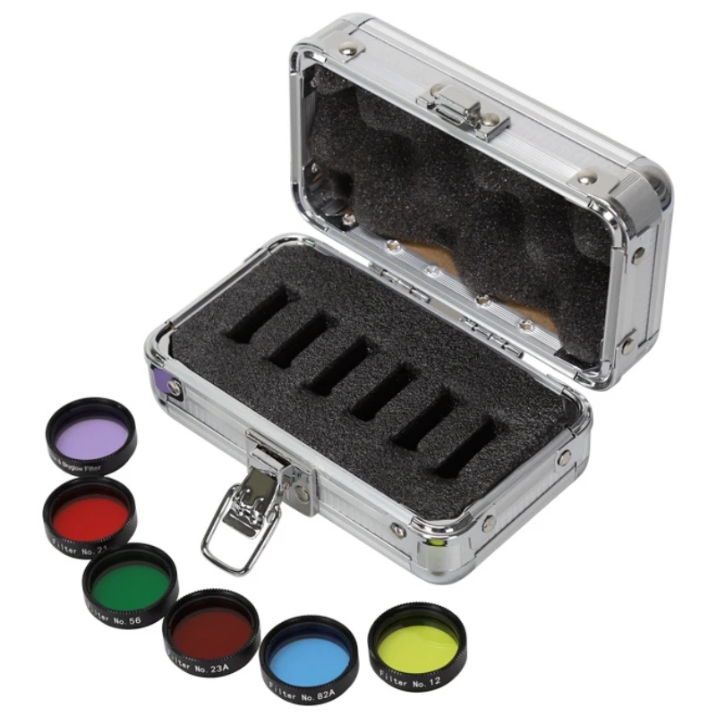 6PCS/Set Datyson Nighthawk 6 Colors Set Yellow Orange Red Green Blue Purple Moon Nebula Filter with Aluminum Box