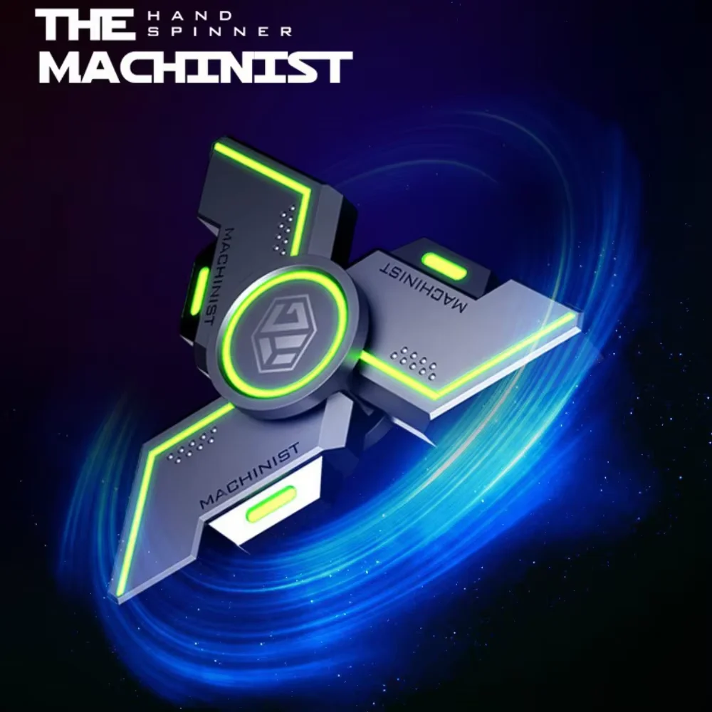 光るメタルアンチストレスフィジェットスピナー、不安軽減ADHD集中おもちゃ、大人の退屈とストレス解消のための耐久性のあるハンドスピナー