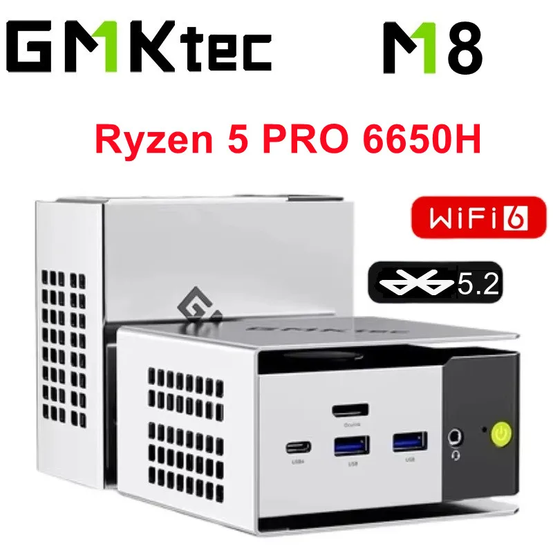 GMKtec M8 Ryzen 5 6650H Mini PC Windows 11 Pro LPDDR5 16GB 500GB