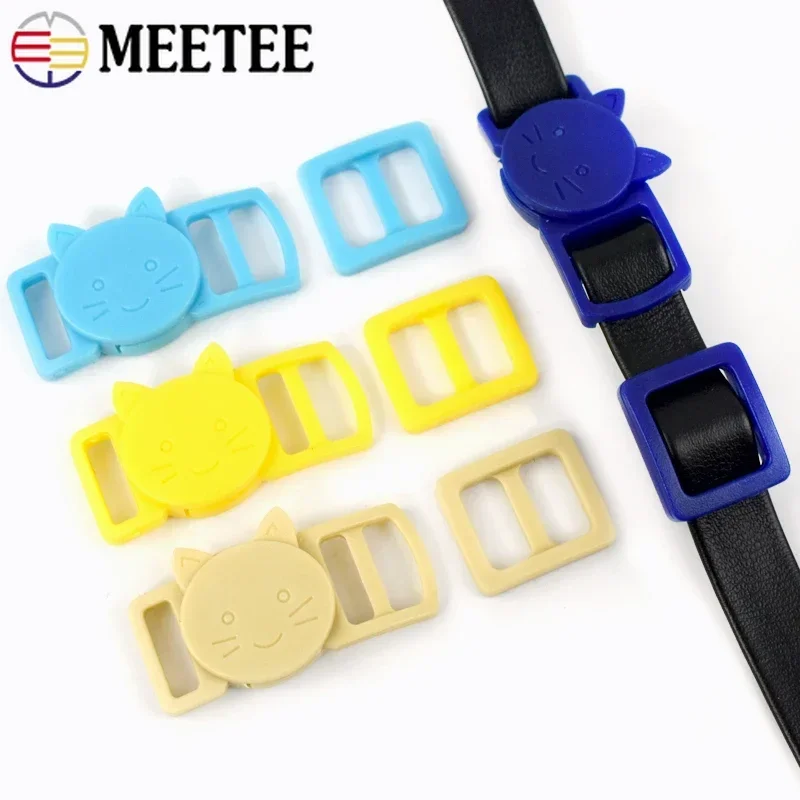 20-100Sets Meetee 10mm Plastic Buckles for Backpack Tri Glide Slider Release Buckle Pet Collar Adjust Clasp Hook DIY Accessories