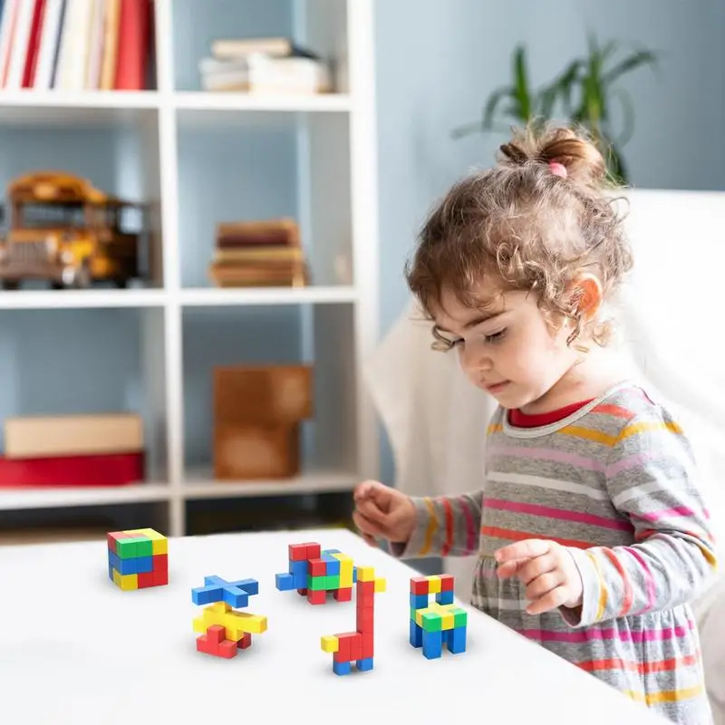 Blocchi di costruzione Montessori 3D cubi magnetici giocattolo sensoriale primi bambini educativi modello di costruzione per bambini ragazze ragazzi regali