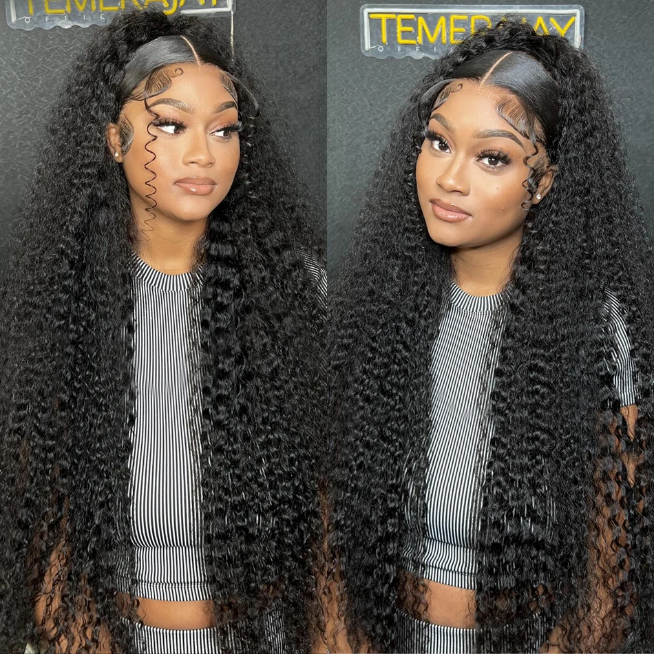 30 32 Inch Curly Lace Front Human Hair Wigs For Black Women Pre Plucked Brazilian Hair 13x4 13x6 Deep Wave Frontal Wig 220%