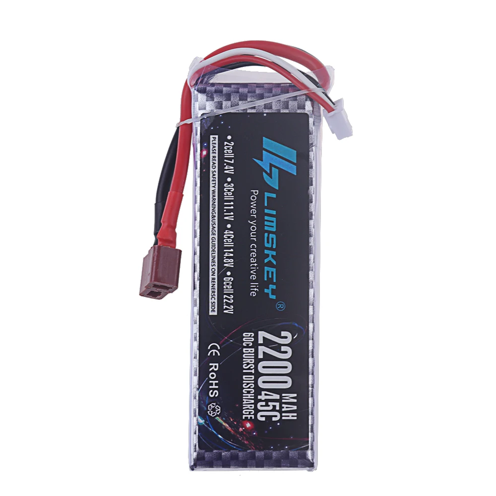 7.4v 2200mAh LiPo 2S Battery 45C For 4WD RC Racing Car Boat Drones Spare Parts 7.4V Battery With T XT30 XT60 JST Plug 144001 car