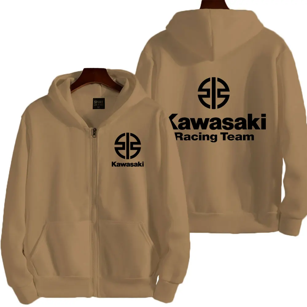 Kawasaki Racing Team Logo Men Zipper Hoodie Spring Autumn Fashion Male Oversized Sweatshirt 2024 New Sport Women Jacket Coats