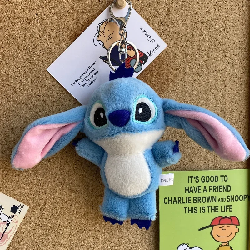 

14cm Disney Stitch Plush Doll Pendant Keychain Kawaii Cartoon Charm Backpack Bag Decoration Children Toys Friends Birthday Gifts