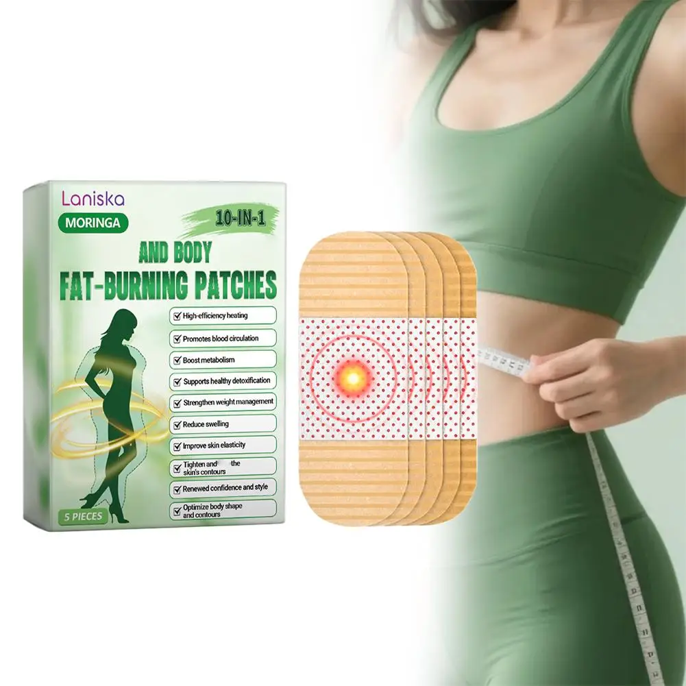 

5pcs Body Fat-burning Patches Scientific Formulation Skin-friendly Regulates Appetite & Metabolic Balance Women Men Body Care