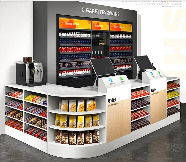 

Premium - Quality Shop convenience store drugstore cashier simple combination corner wooden small supermarket front counter