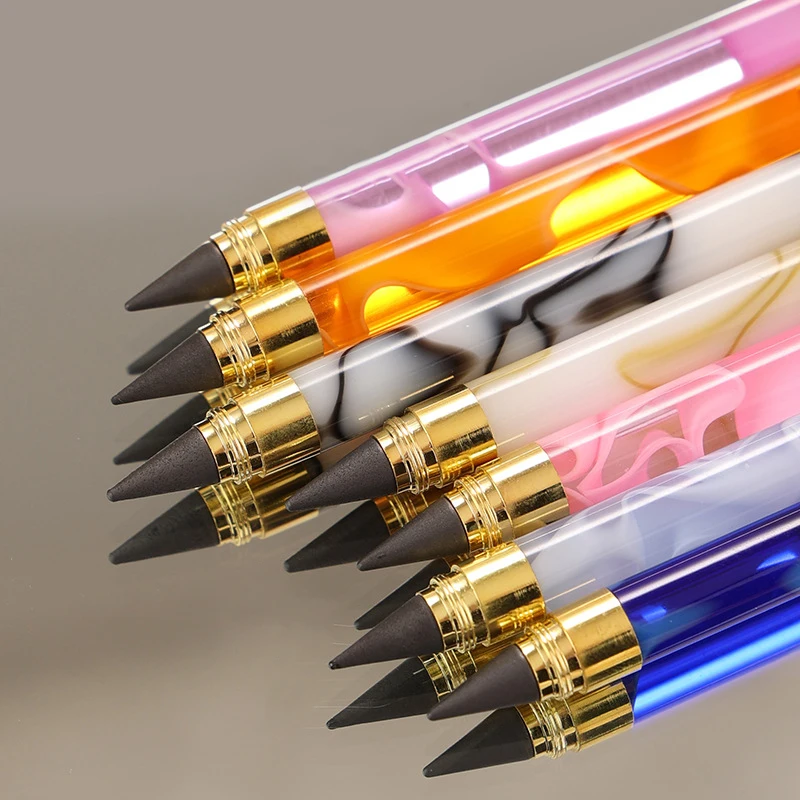 

1Pc Orange/Pink/Gold Acrylic Smoke Rod Eternal Pencil,Sketch Writing Tool,For Painting Greet Cards Signature,Stationery Supplies