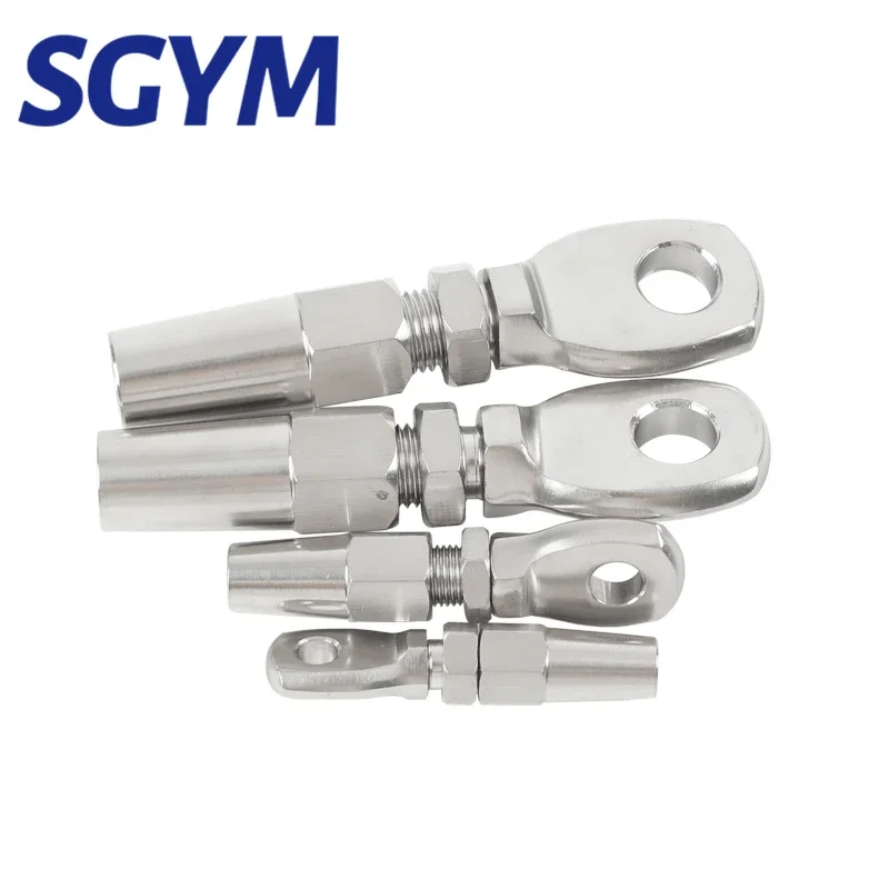 10 pçs grau marinho 316 aço inoxidável swageless olho terminal fio cabo corda diy montagem aparelhamento kit balaustrada