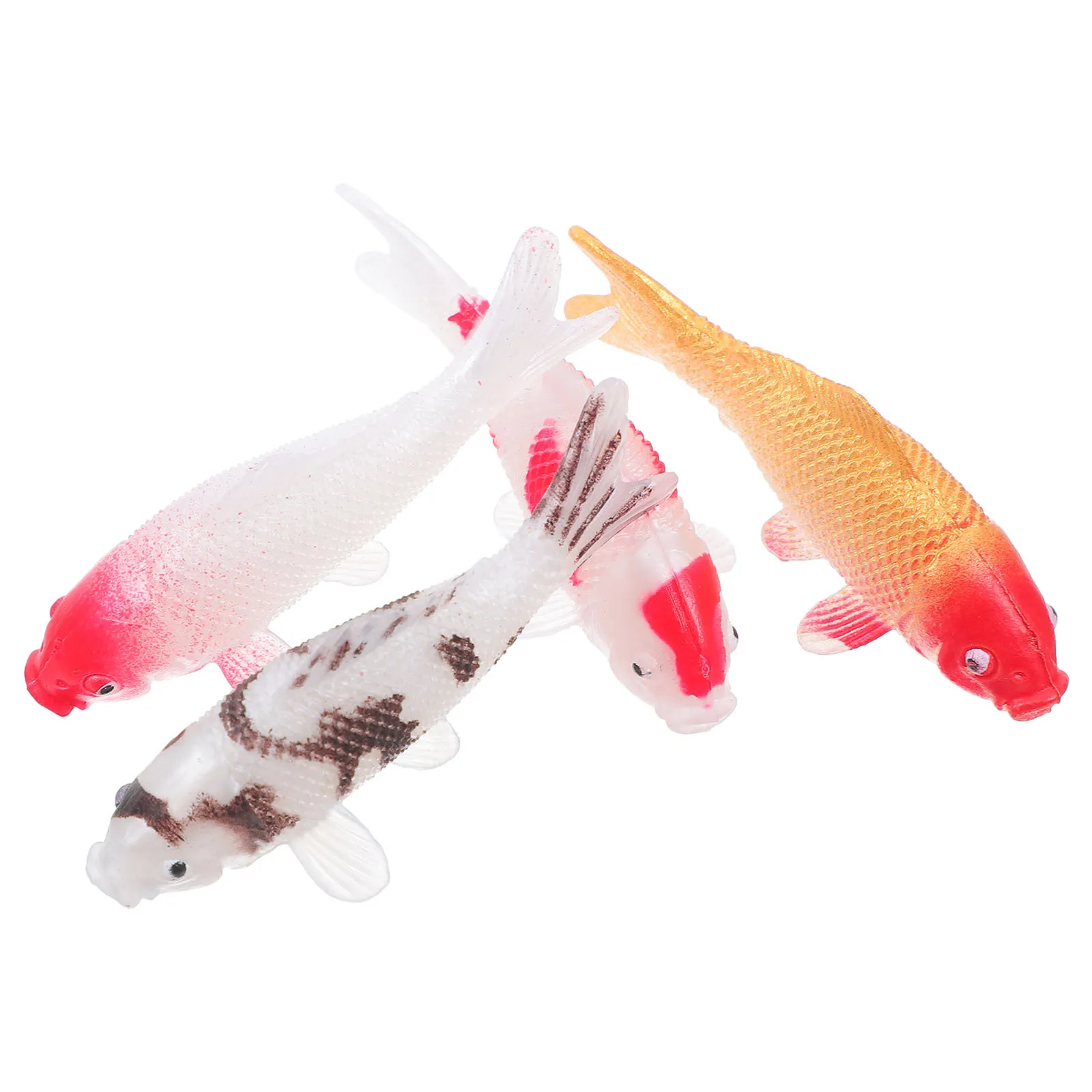 

4pcs Mini Simulation Koi Fish Figurines For Aquarium Garden Desktop Decor Artificial Small Fish Ornament Craft