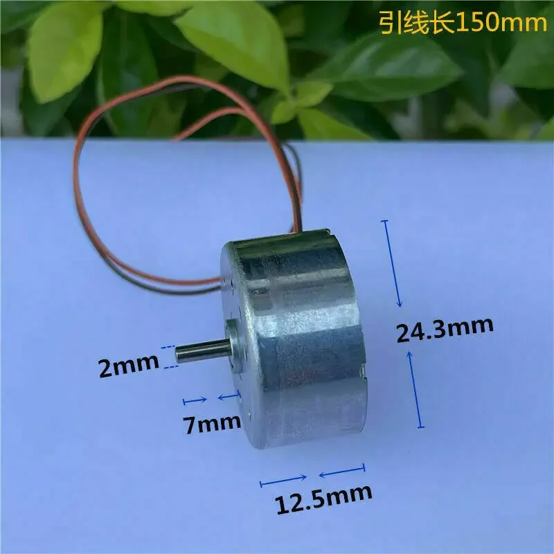 Миниатюрный двигатель JQ24-RF-300C, 300 об/мин, DC 1.5V-6V, 7600 об/мин, микро-двигатель с круглым шпинделем 24 мм, низкопоточный, для DIY проектов, солнечных вентиляторов, хобби, игрушек, моделей