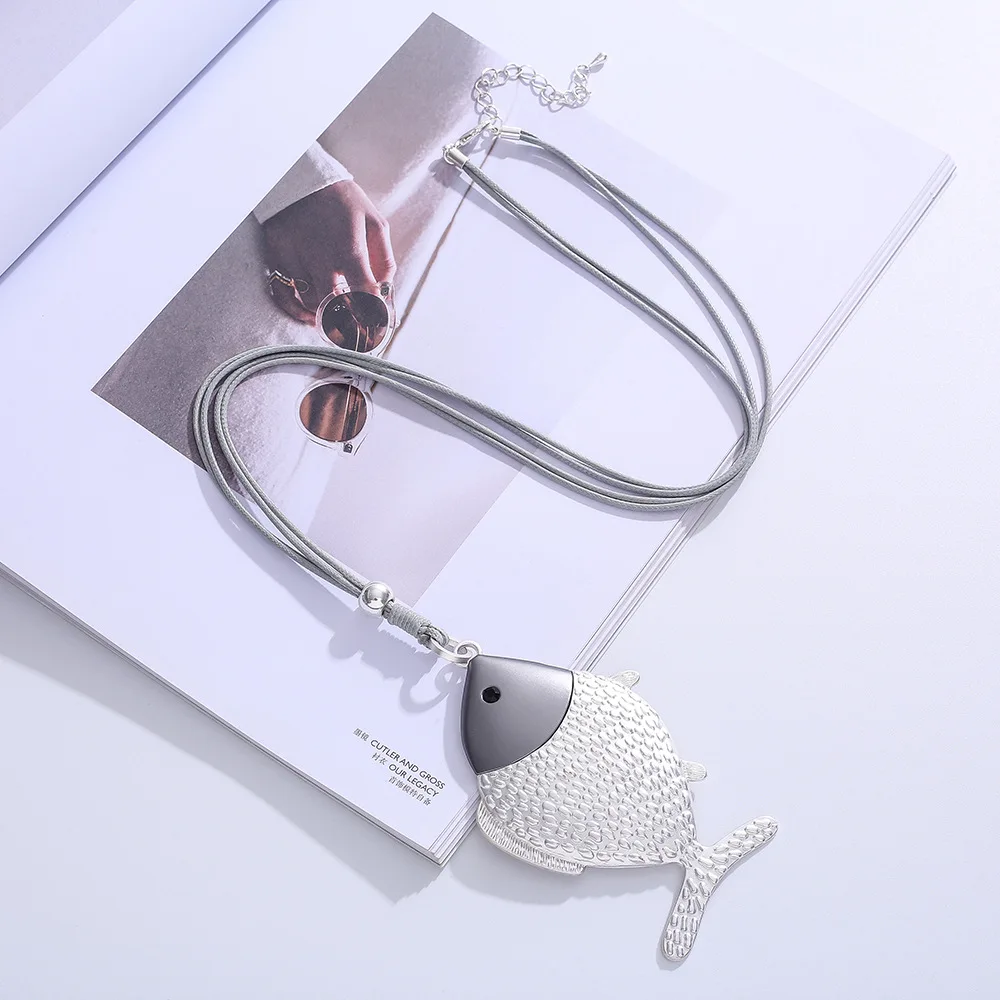 Big Belly Fish Shape Pendant Necklaces Jewelry for Women or Men collares