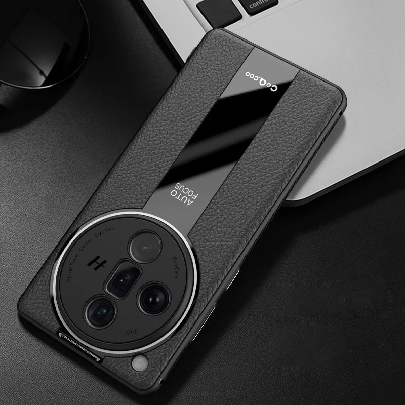 

For OPPO Find X7 Ultra Luxury PU Leather + Soft TPU Case Lens Protection Back Cover Matte Cover for Find X7 Shell