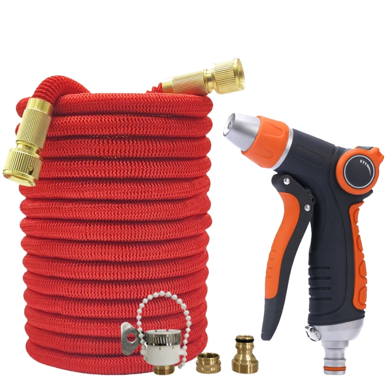 

Телескопический шланг для садоводства, пистолет для мойки и чистки автомобилей высокого давления, шланг для полива сада, садовые принадлежности 25–12 футов