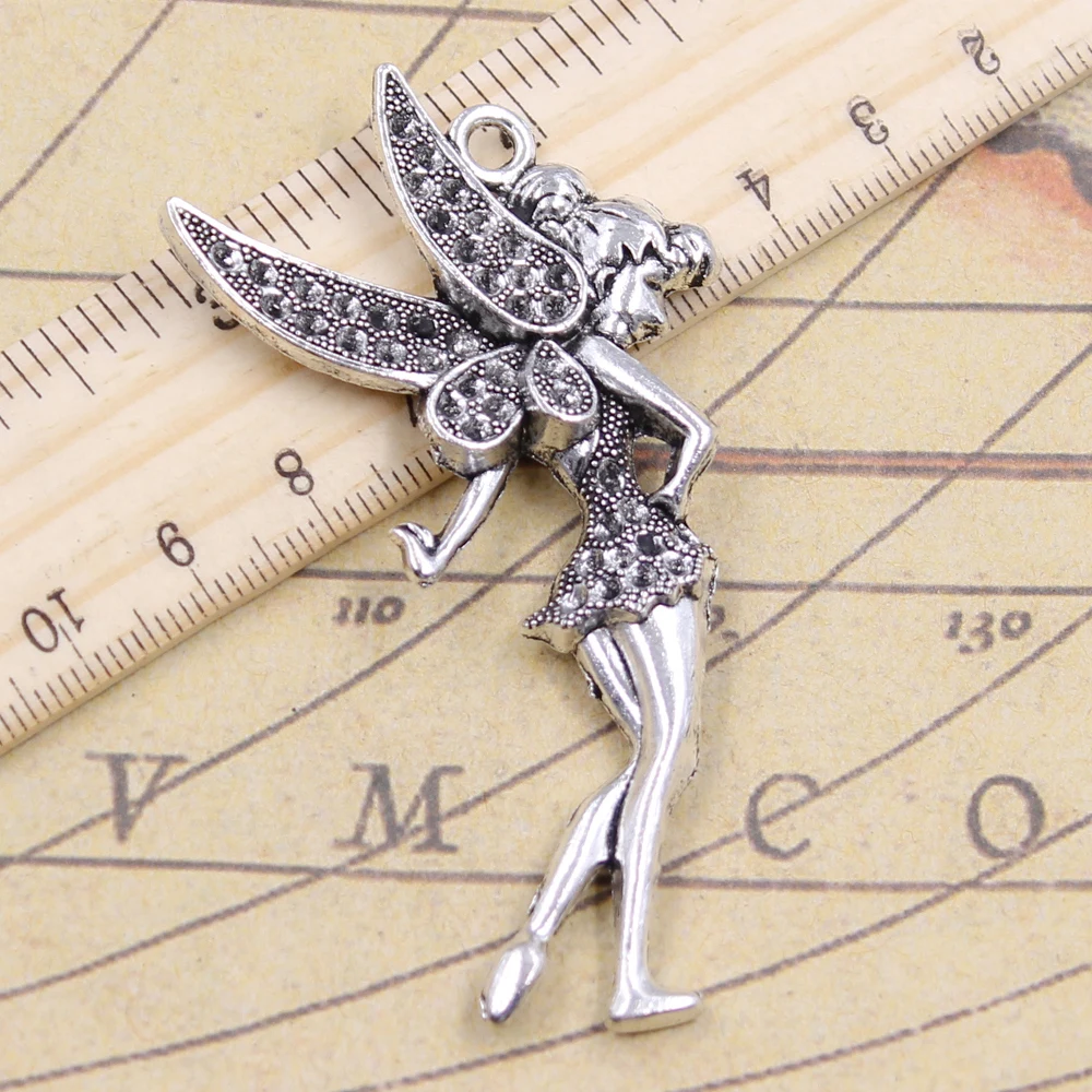 5pcs Charms Butterfly Angel 72x40mm Tibetan Silver Color Pendants Antique Jewelry Making DIY Handmade Craft