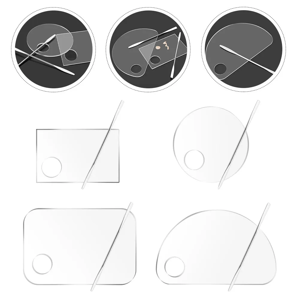 

1 set 1 Set Acrylic Foundation Mixing Pallet Makeup Tool Nail Polish Tray Durable Lightweight Professional Salon Home