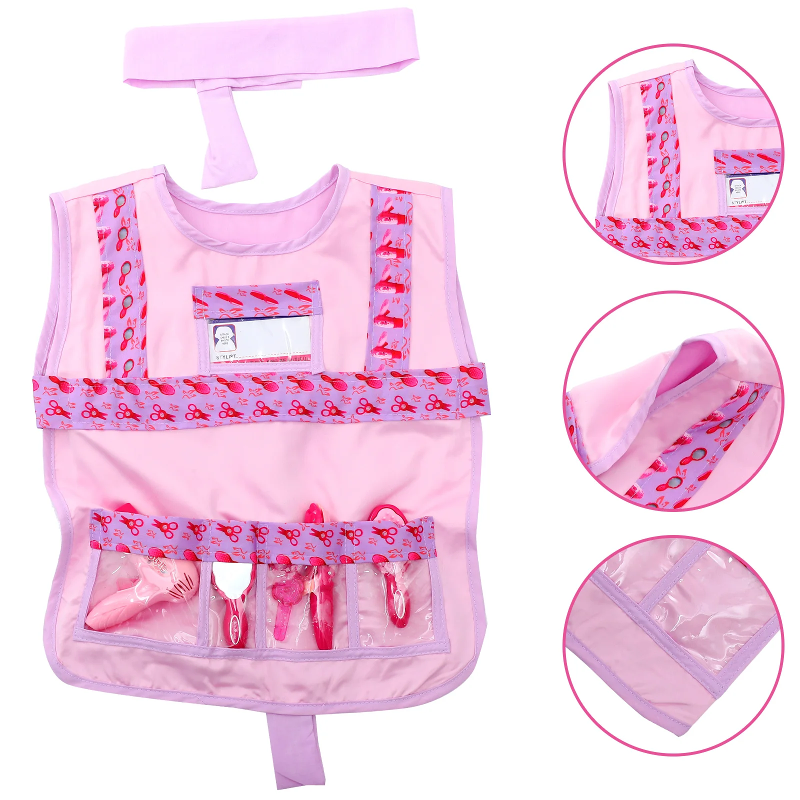 7 Stuks Kids Kapper Rollenspel Set Inclusief Kleding Haarband Kam Schaar Föhn Kostuum voor Halloween Cosplay