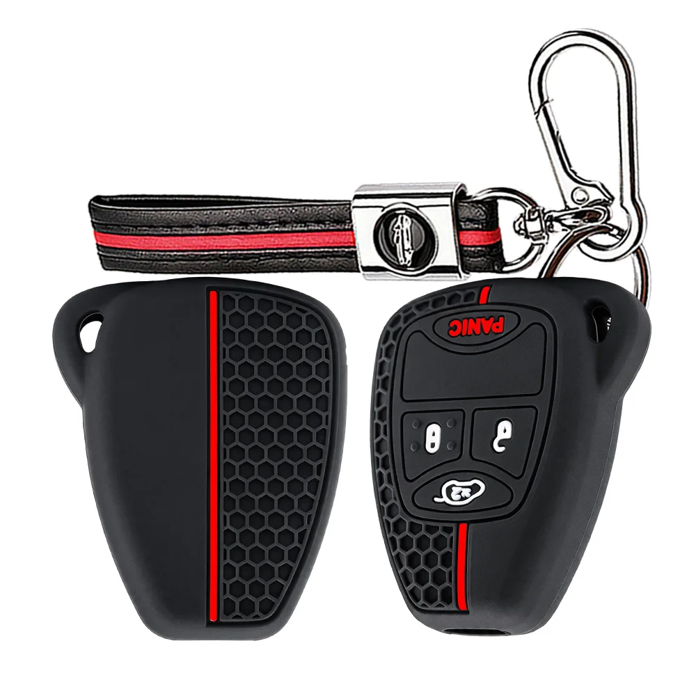 Soft Key Holder Keychain For Chrysler Pacifica Aspen 300C For Dodge Caravan Journey Nitro For Jeep Wrangler JK Perfect Fit