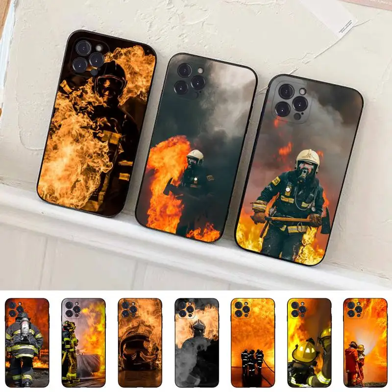 Firefighter Heroes Fireman Phone Case For iPhone 14 11 12 13 Mini Pro Max 8 7 6 6S Plus X SE 2020 XR XS Funda Case