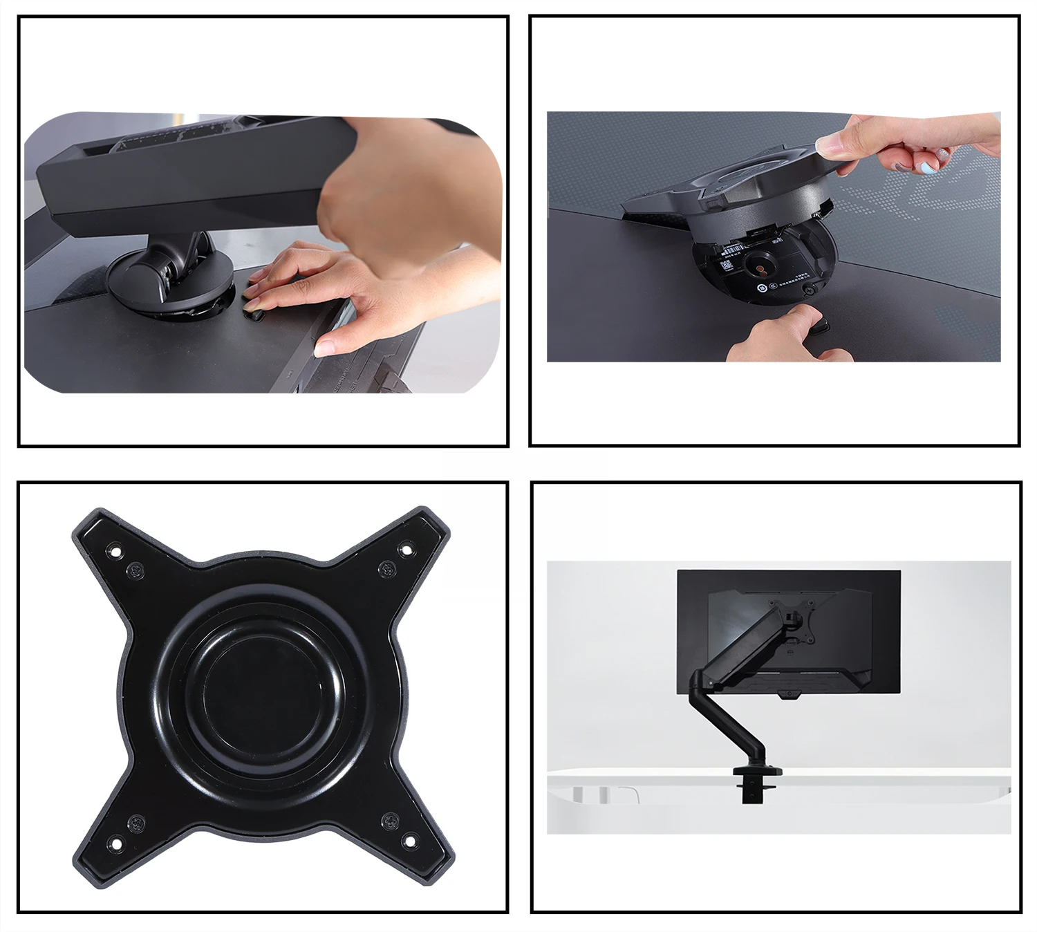 VESA Mount Adapter for ASUS ROG XG27AQDMG XG27UCDMG XG32UCDS PG32UCDM PG32UCDP Monitor Bracket Mounts to Stand / Arm -Metal