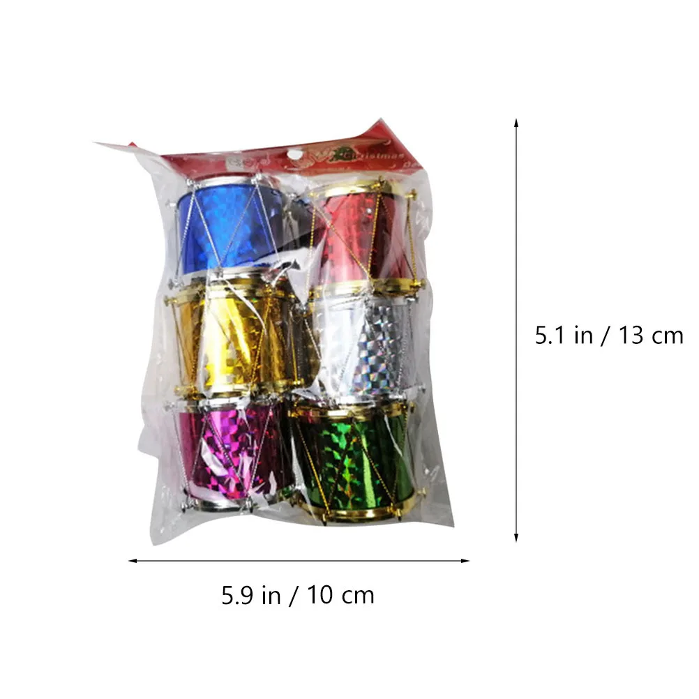 

12Pcs Mini Xmas Drums Tree Decoration DIY Style Paper Materials Safe Strong Longlasting Christmas Drums